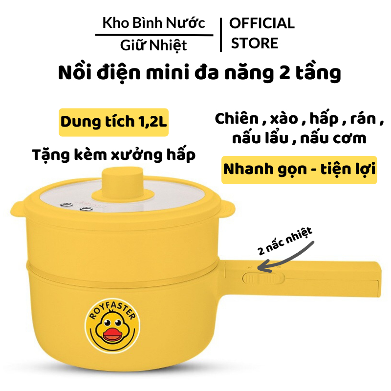 Chảo điện mini đa năng Vịt Vàng dung tích 1,5L chống dính 700W
