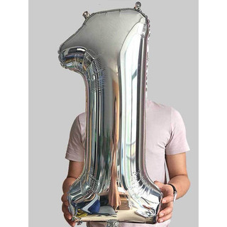 Bóng bay hình số size to màu bạc (75cm)
