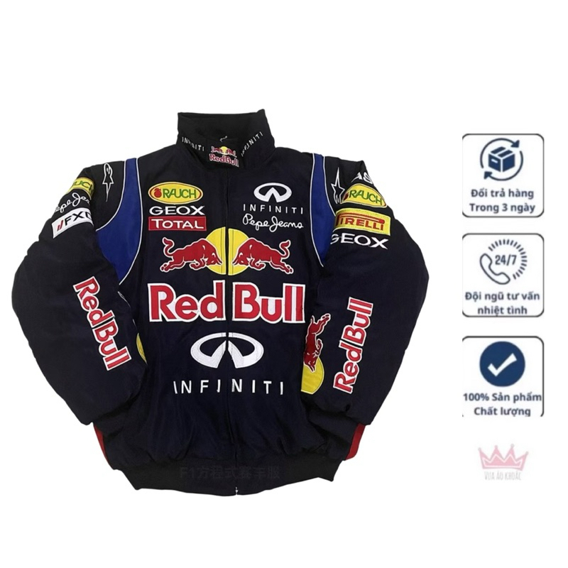 Áo Khoác Dù RedBull Biker lót trong đen, mẫu in cực ngầu Touring