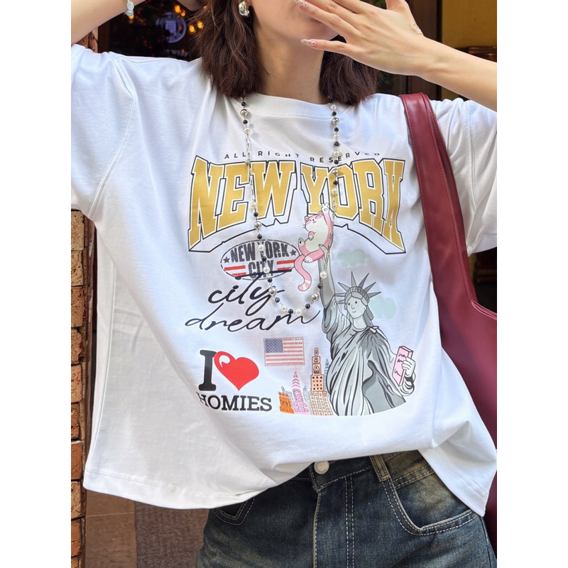 Áo Thun Cotton Form Boxy NEW YORK Local Brand Unisex Nam Nữ Oversize - Homies Saigon | BigBuy360 - bigbuy360.vn