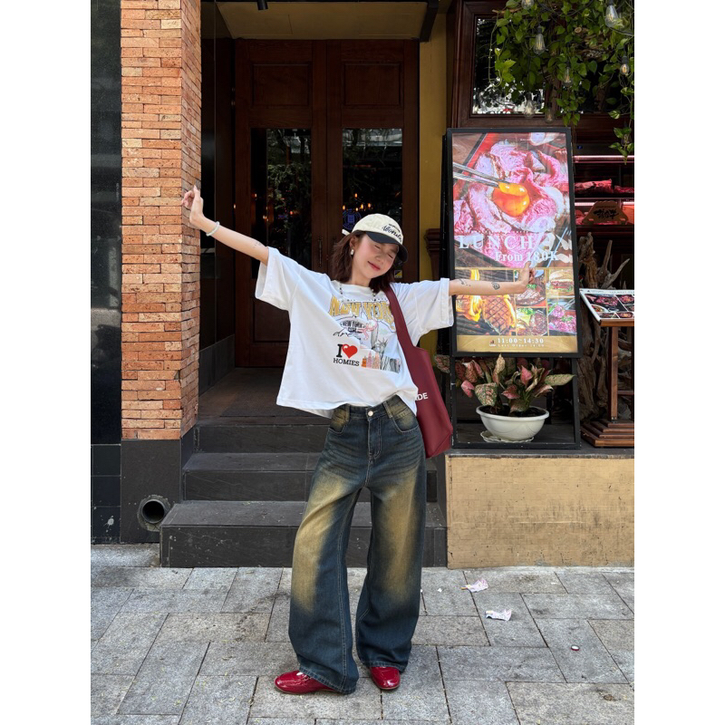 Áo Thun Cotton Form Boxy NEW YORK Local Brand Unisex Nam Nữ Oversize - Homies Saigon | BigBuy360 - bigbuy360.vn