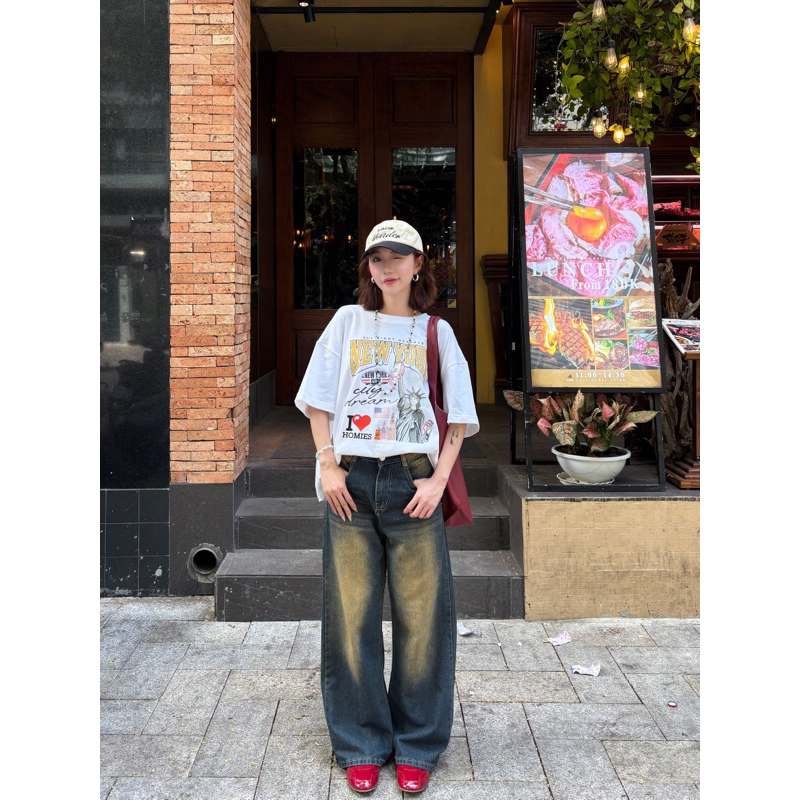 Áo Thun Cotton Form Boxy NEW YORK Local Brand Unisex Nam Nữ Oversize - Homies Saigon | BigBuy360 - bigbuy360.vn
