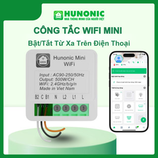  Công Tắc WiFi Mini Hunonic Hẹn Giờ Bật Tắt Qua Điện Thoại Điều Khiển Giọng Nói App Tiếng Việt 