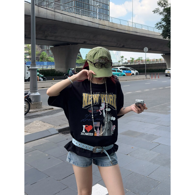 Áo Thun Cotton Form Boxy NEW YORK Local Brand Unisex Nam Nữ Oversize - Homies Saigon | BigBuy360 - bigbuy360.vn
