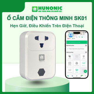 Ổ Cắm Wifi Thông Minh Hunonic SK01, Điều Khiển Từ Xa Hẹn Giờ, Điều Khiển Giọng Nói, App Tiếng Việt