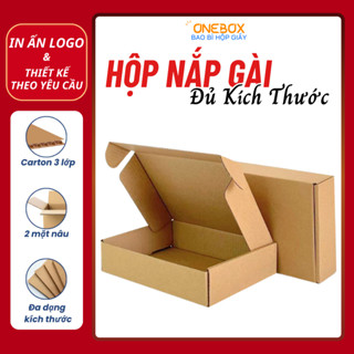 Combo 10 Hộp CARTON Nắp Gài Sẵn Đủ Size, Giấy KRAFT Nâu Sóng E 3 Lớp Cứng Cáp Đóng Hàng, Hộp Giấy Gói Hàng