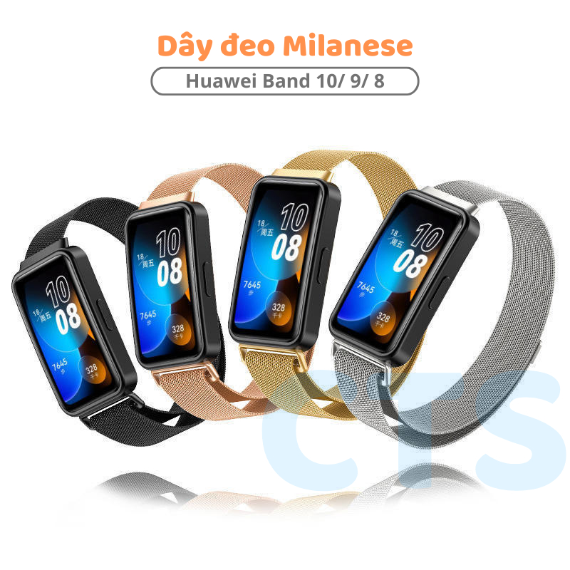 Dây Đeo Milanese Cho Huawei Band 10 / 9 / 8 NFC Dây Đeo Thép Không Gỉ Huawei Band 10 / 9 / 8 Dây Đeo