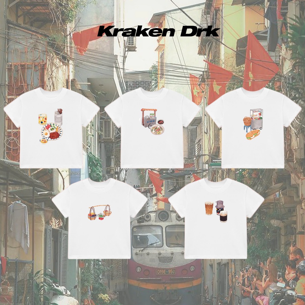 [5 MẪU] Áo Thun Nữ MINI TEE Món Ăn Việt Nam  - Kraken Drk Cotton Co Dãn 4 chiều