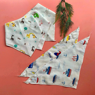 Yếm tam giác cotton, yếm cúc bấm cho bé