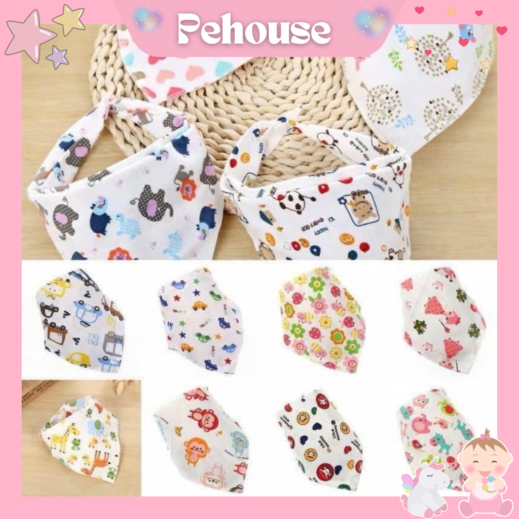 Yếm tam giác cotton, yếm cúc bấm cho bé