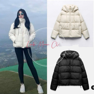 (Hàng sẵn) Áo phao béo nữ chần bông siêu nhẹ cao cấp có mũ, dây rút có lớp dù kháng nước mẫu mới nhất 2026