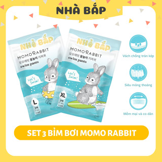  Bỉm bơi cho bé Momo Rabbit túi 3 bỉm chống tràn tuyệt đối siêu mỏng chính hãng L XL - Nhà Bắp Store 