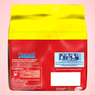 Combo 2 bịch bột rửa chén Somat Classic Pulver 960g dùng cho máy rửa chén bát