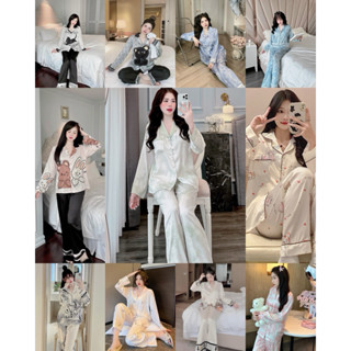 Đồ Bộ Nữ Lụa Xước Thiết Kế Mẫu Hot Nhất Tay dài Quần Dài