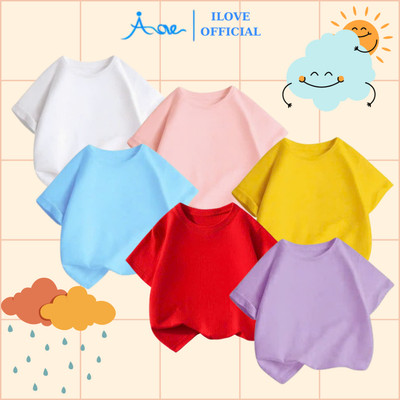 [MỚI] Áo thun cộc tay cho bé AORE MẪU TRƠN SẮC MÀU, Áo phông cộc tay chất Cotton mềm mịn cho bé trai, bé gái 9-36kg