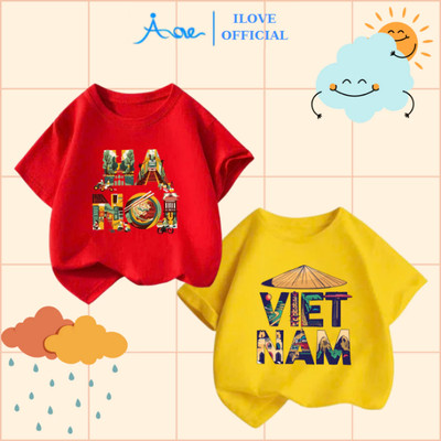 [MỚI] Áo thun Việt Nam cho bé AORE, Áo cộc in Hà Nội, Việt Nam cho bé chất cotton cho bé trai, bé gái từ 9-36kg
