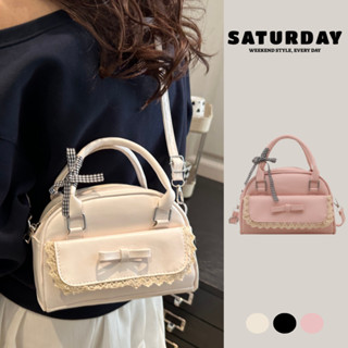  Túi xách HÀNG LOẠI DÀY-CÓ SẴN  nơ ren tiểu thư da PU mềm có dây đeo chéo 