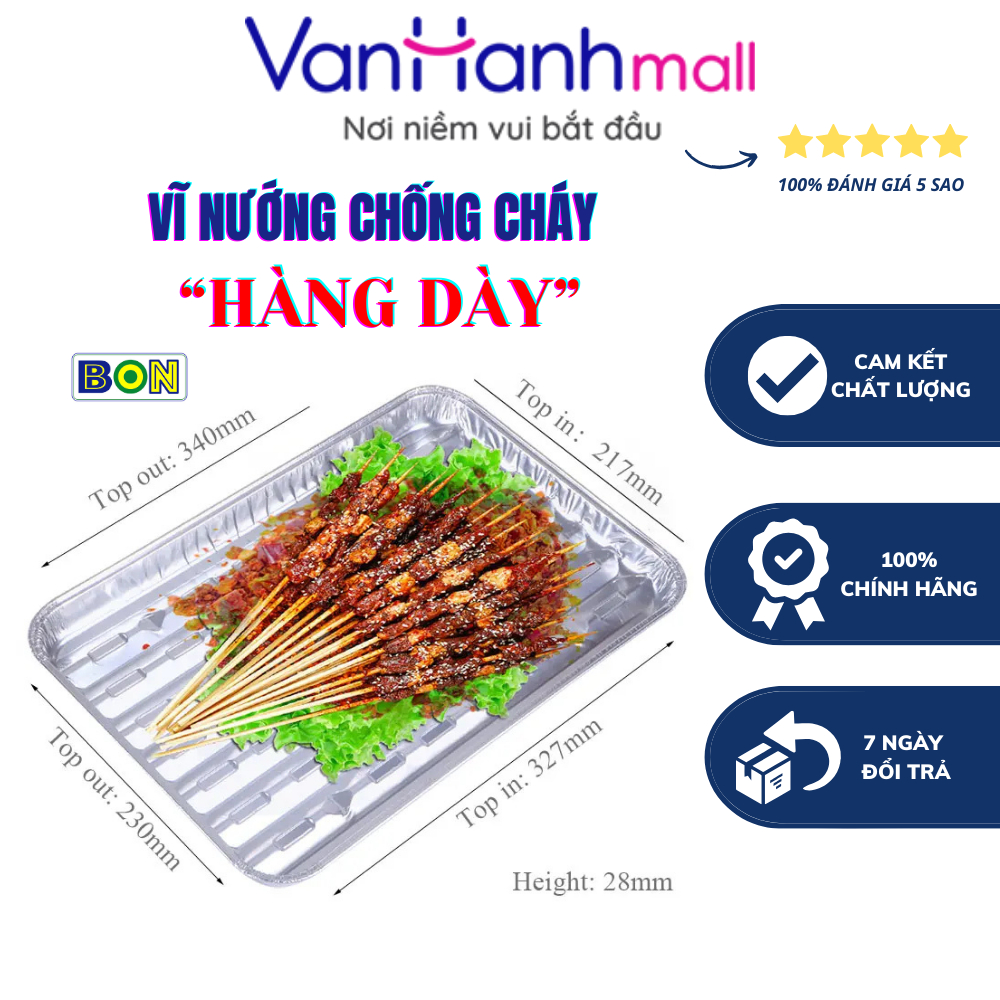 Giấy bạc, vĩ nướng giấy bạc, Vĩ nướng chống cháy dùng 1 lần cho tiệc nướng ngoài trời - VANHHANH