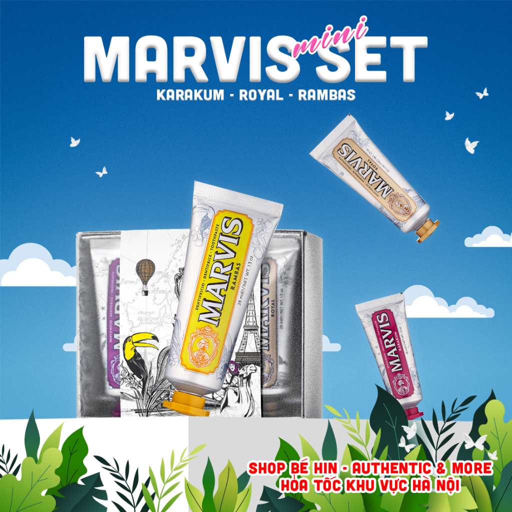 Set kem đánh răng Marvis Limited Mini Set 25ml phiên bản giới hạn Karakum, Rambas, Royal