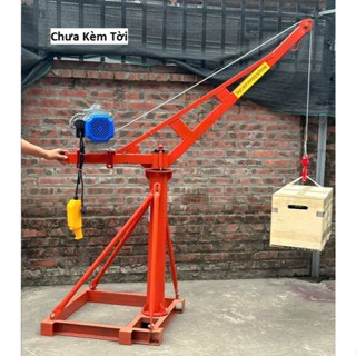 Cẩu xoay 360 độ KAIWAI tải trọng 500kg gắn các loại máy tời có đế ( CHƯA KÈM TỜI )