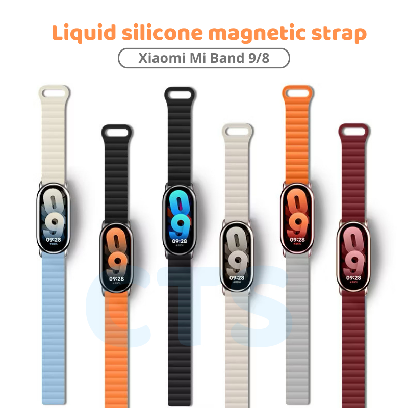 Dây Đeo Silicon Từ Tính Cho Đồng Hồ Xiaomi Mi band 10 9 8 Dây Đeo Thay Thế Thể Thao Cho Mi band 8 Mi