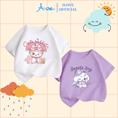 [HÀNG MỚI VỀ] AORE-Áo thun CHÚ THỎ MELOLY, áo phông cộc tay chất COTTON mềm mịn, thoáng mát dành cho bé gái 8.5-32kg