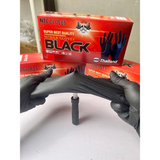 (Đủ 100 chiếc) Găng tay cao su đen nitrile không bột .dùng cho spa phum xăm thẩm mỹ. sửa xe .nấu ăn chống thấm nước