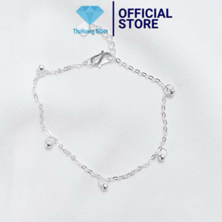  Lắc chân nữ THJ treo bi nhỏ xinh nhẹ nhàng chuẩn bạc ta- THU HUONG SILVER 