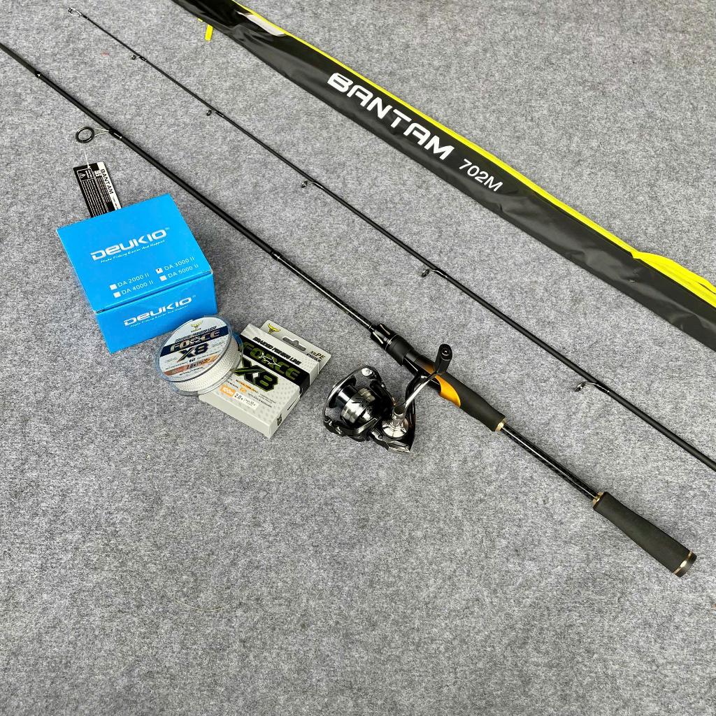 [combo Lure đứng] Cần câu monster Bantam + Máy Deukio DA 3000 II + Dây Pe Toro Force X8 dài 100 mét