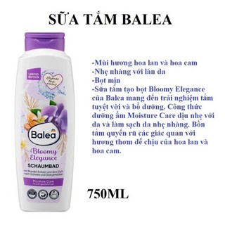 Sữa Tắm Balea dưỡng da, cung cấp độ ẩm giúp da khít lỗ chân lông mà mềm mịn 750ml- Đức