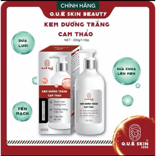  KEM BODY DƯỠNG TRẮNG CAM THẢO QUÊ SKIN  200ml  kháng nước Quê Skin hỗ trợ dưỡng da body giúp da căng bóng trắng sáng 