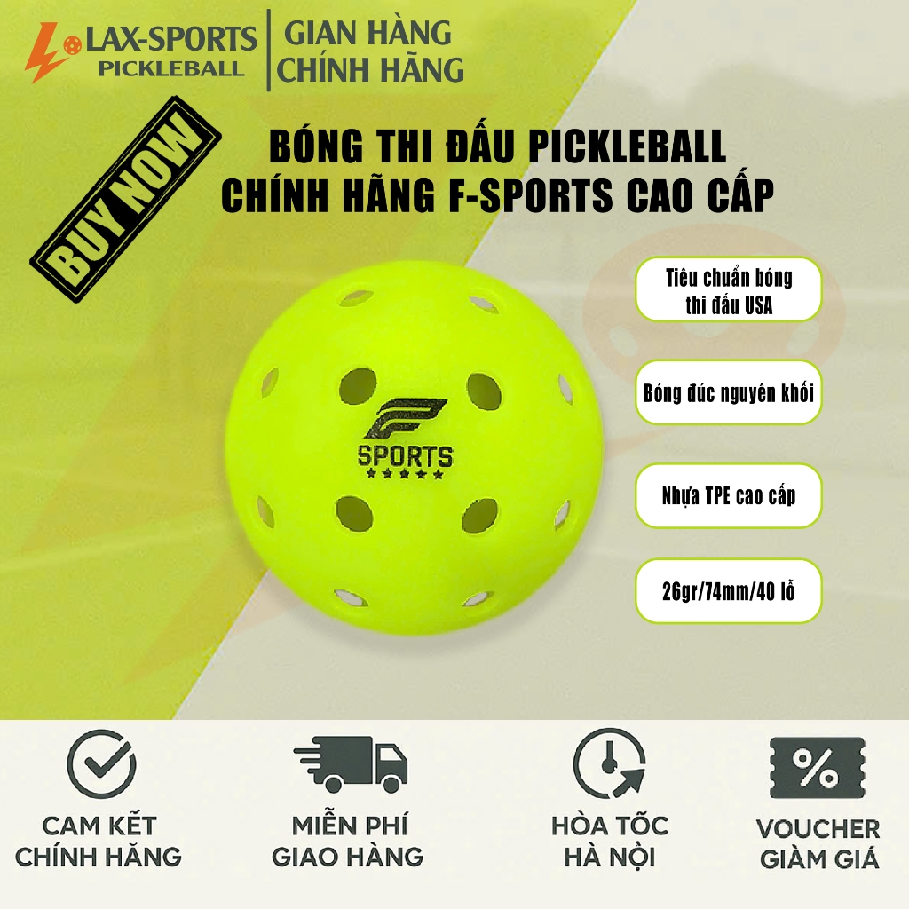 (Chính hãng) Bóng Pickleball Fsport 48 Lỗ - Tiêu Chuẩn USAPA Thi Đấu Và Tập Luyện, Độ Bền Cao