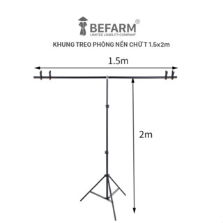  Bộ khung treo phông nền chụp ảnh sản phẩm livestream chuyên nghiệp - Chữ T 1.5x2m  Tặng kèm 4 kẹp  