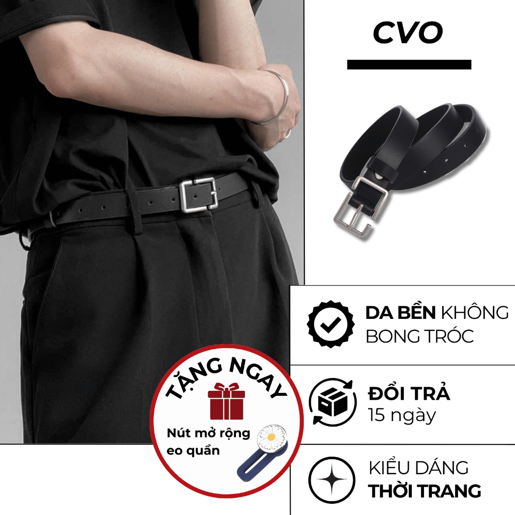Thắt lưng nam nữ bản nhỏ phong cách hàn quốc dây nịt học sinh phối đồ đơn giản TL01 - CVO STUDIO