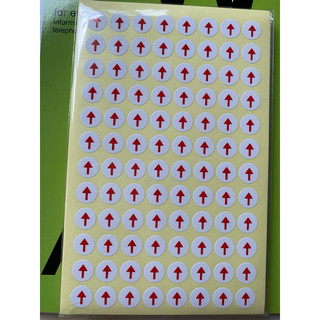 Decal mũi tên tròn màu đỏ
