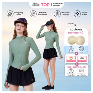 Áo bơi lẻ Nữ BIKINI PASSPORT kiểu dài tay tôn dáng - Xanh Rêu - BS525_MS