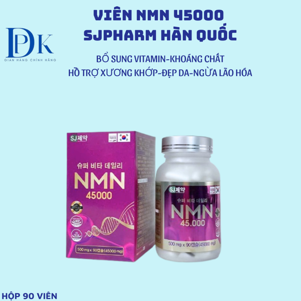 Viên uống NMN 45000 SJPharm nội địa Hàn Quốc hôp 90 viên bổ sung vitamin
