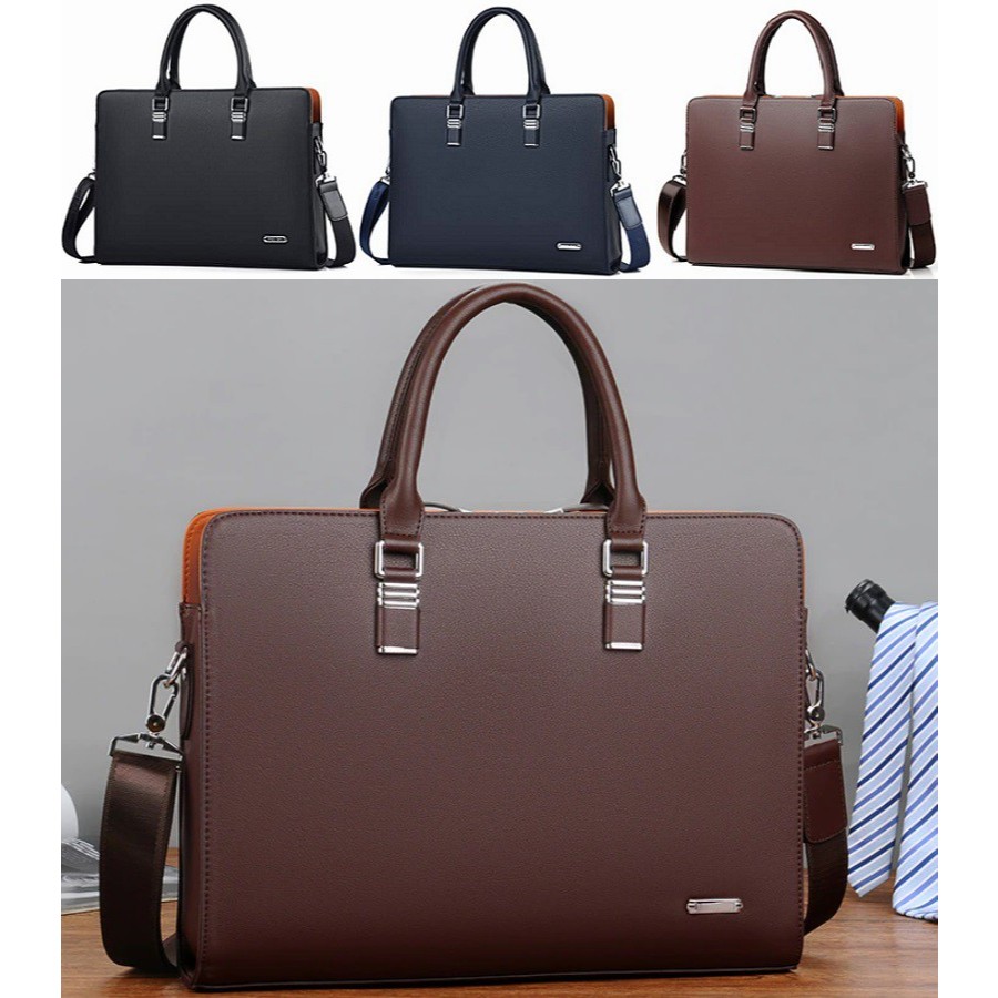 Cặp da công sở, Cặp văn phòng Cao Cấp Fsd.Wg-Chất liệu Da PU cực bền ,Chống nước, Cặp Đựng Laptop 1