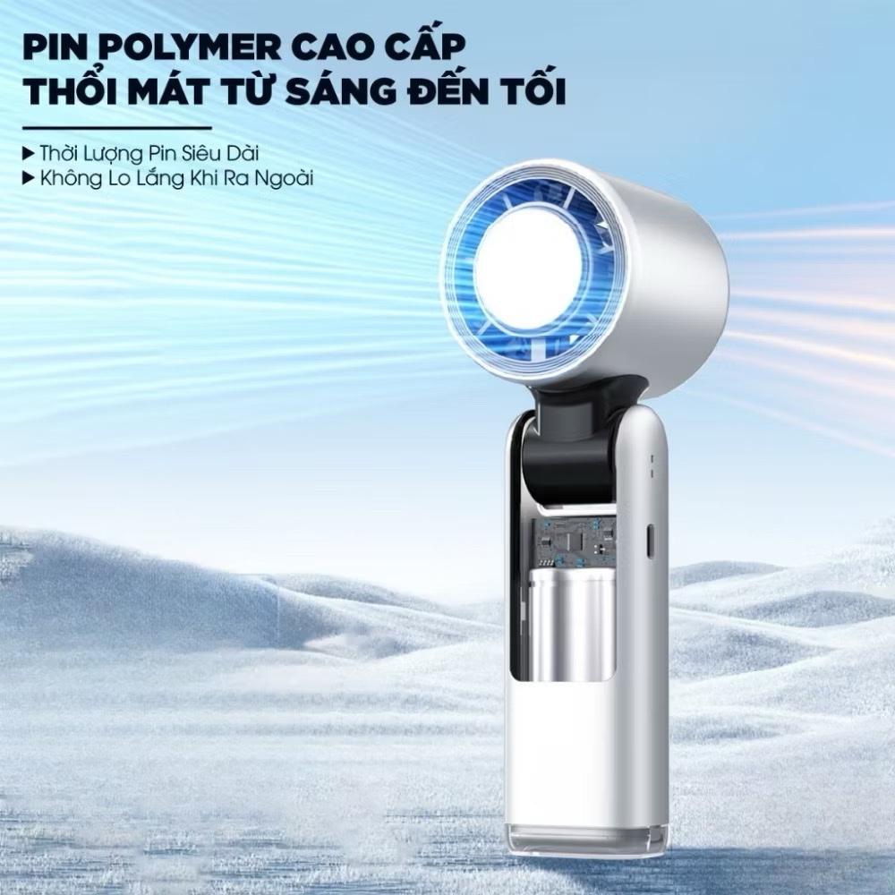 Quạt Sò Lạnh Cầm Tay Pin 4000mAh K81 100 Cấp Độ Gió  Làm Mát Mạnh Mẽ  Tích Hợp Đèn Pin Tiện Lợi | BigBuy360 - bigbuy360.vn