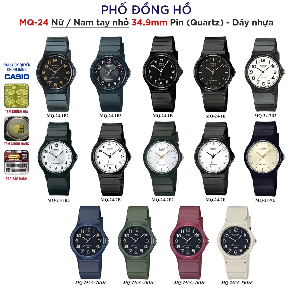 Đồng hồ unisex dây nhựa Casio Anh Khuê Series MQ-24