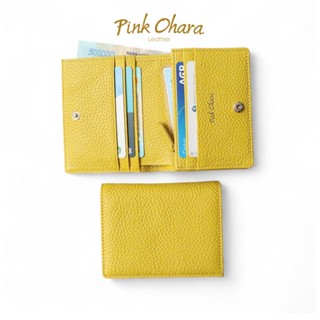 Ví Nữ Gấp Mini PINK OHARA Da Bò Thật