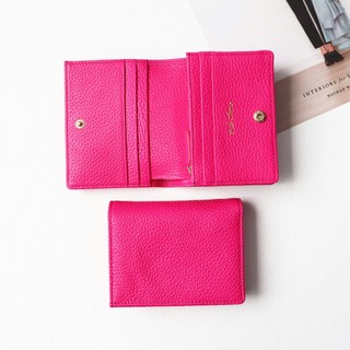 Ví Nữ Gấp Mini PINK OHARA Da Bò Thật