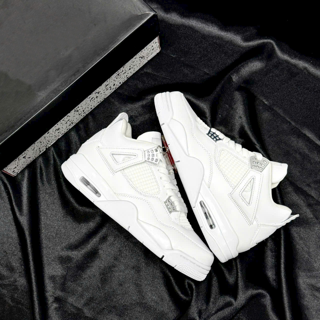 Giày Sneaker_J4 Pure Money Trắng , Giày Thể Thao Sneaker JD4 Trắng Full Cao Cấp