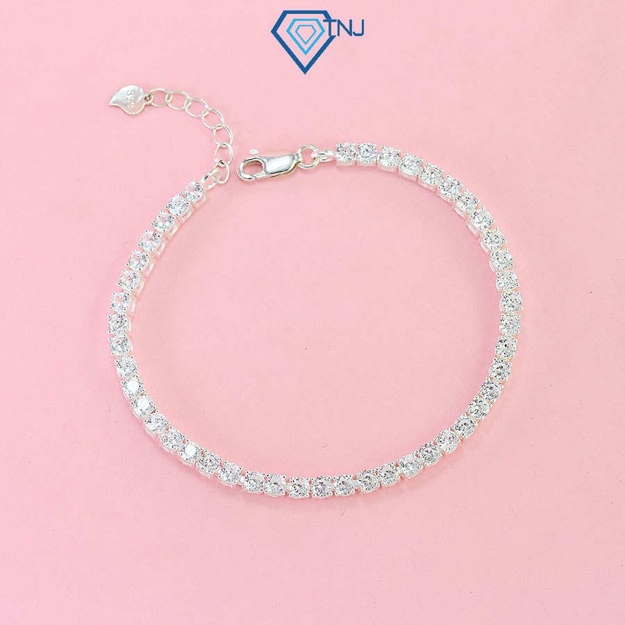 Lắc tay bạc nữ tennis nhỏ xinh đính đá 3ly sang trọng LTN0416 - Trang Sức TNJ
