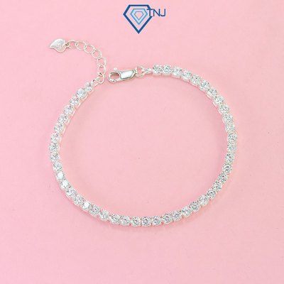 Lắc tay bạc nữ tennis nhỏ xinh đính đá 3ly sang trọng LTN0416 - Trang Sức TNJ