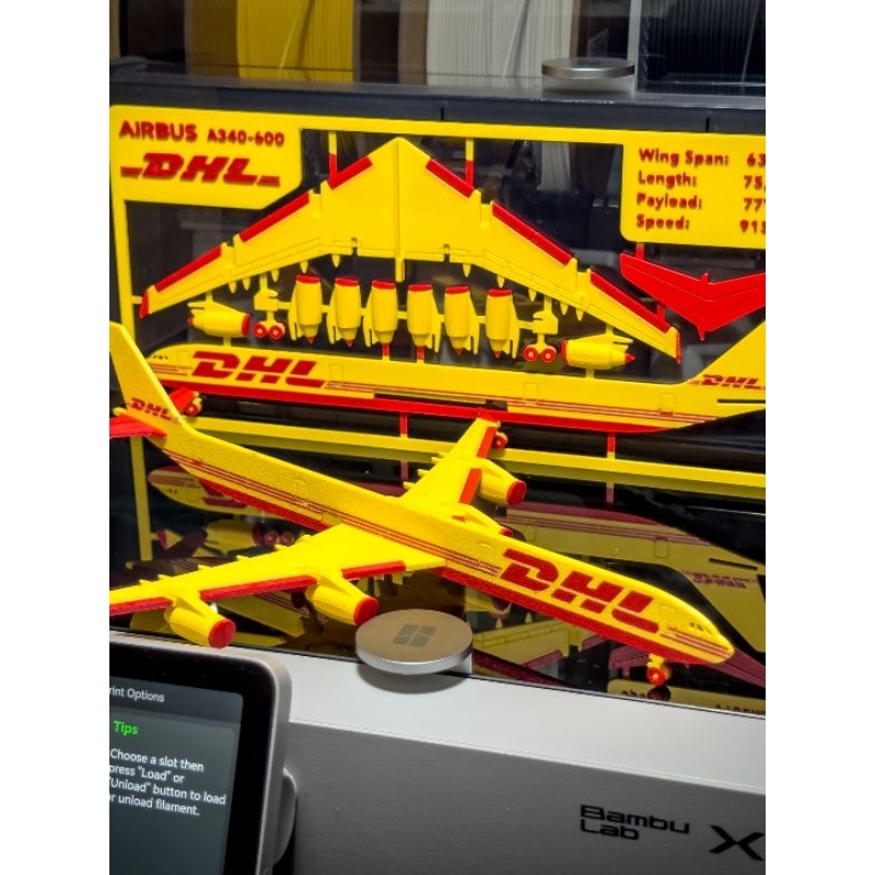 Mô Hình Máy Bay DHL Airbus A340-600 In 3D