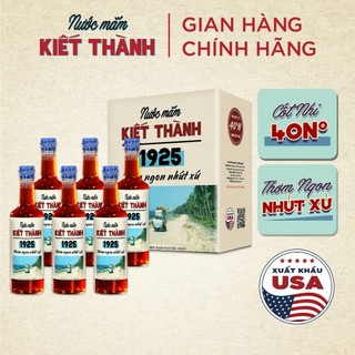  Thùng 6 Chai Nước mắm Kiết Thành Thơm Ngon Nhứt Xứ 500ml Cốt Nhỉ 40N Nguyên Chất Nước Mắm Tĩn 