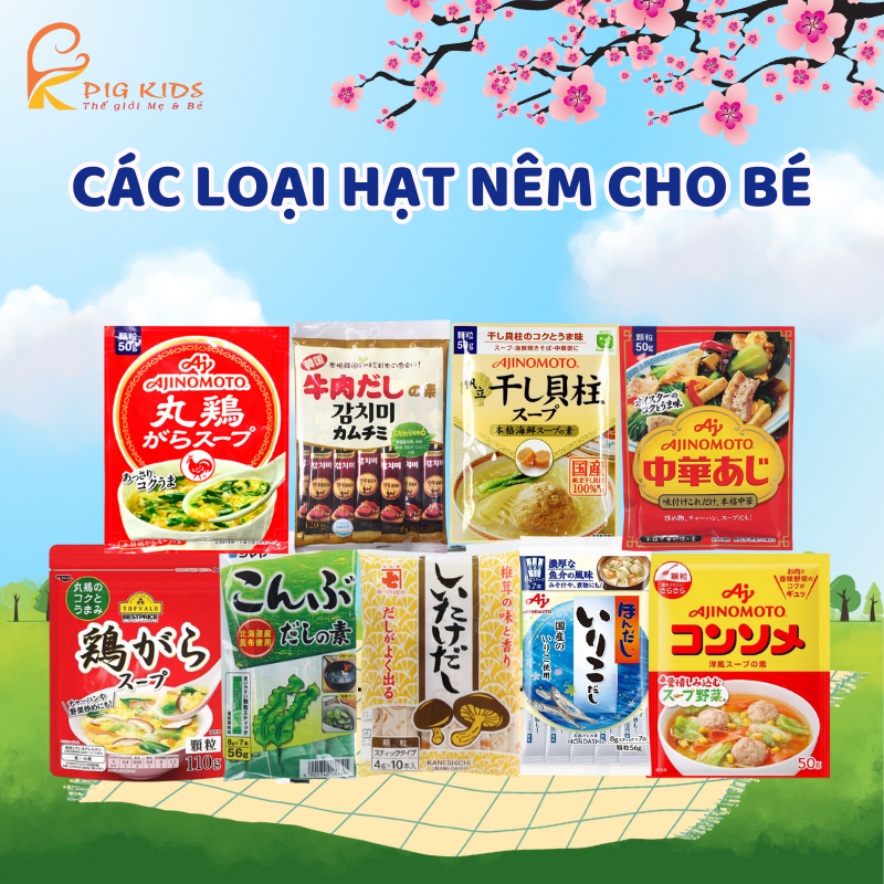 Tổng Hợp Hạt Nêm (Gia Vị) Ăn Dặm Cho Bé Gia Vị Cho Bé Ăn Dặm  Ajinomoto Shimaya Nhật Bản, Ánpaso, Kodomo