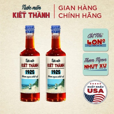 COMBO 2 CHAI Nước mắm Kiết Thành Thơm Ngon Nhứt Xứ 500ml Cốt Nhỉ 40N Nguyên Chất Truyền Thống