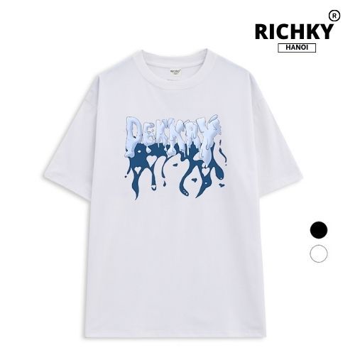 Áo Thun Richky Hanoi Premium Tee Dekkry Tan Chảy Lửa Xanh Frozen Flow Blue Flame